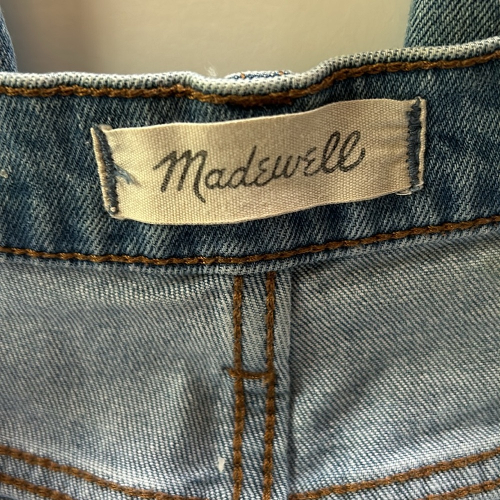 Madewell | 25 Wide Leg Crop Raw Hem Button Fly Front High Rise Jeans H5839 - Picture 8 of 14